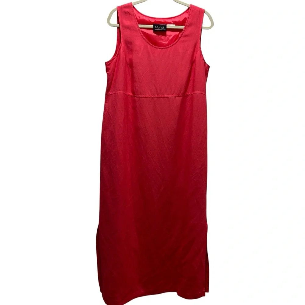 MHM Linen Blend Lined Maxi Dress with Jacket and J Jill Scarf - Size 12 - Picture 3 of 8